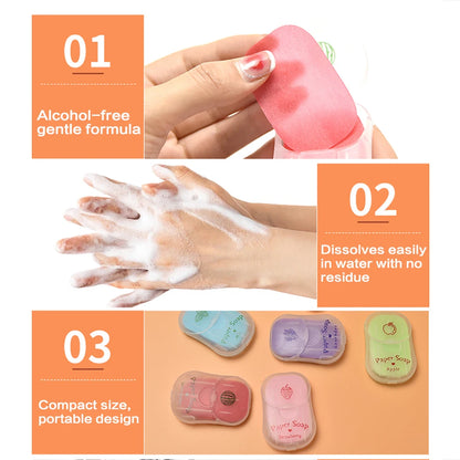 Portable Hand Soap Sheets for Travel | Dissolving Cleanser Wipes |