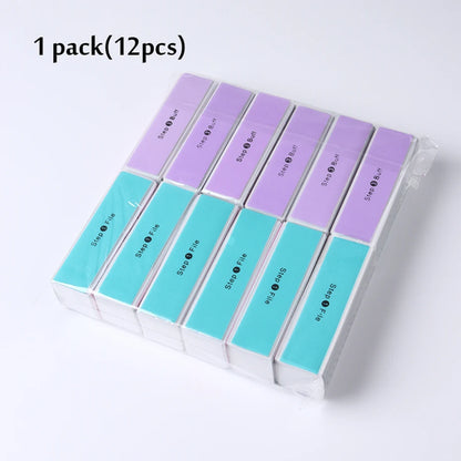 4 Sides Sponge Nail Buffers Colorful Sanding Buffing Block Grinding