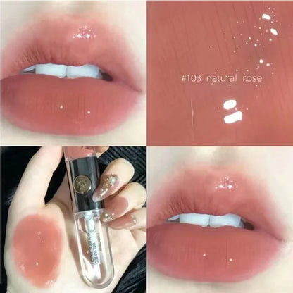 Double Head Mirror Lip Gloss Moisturizing Transparent Gloss Cherry Red Gloss Double Touch Lipstick Retro Red Long-lasting