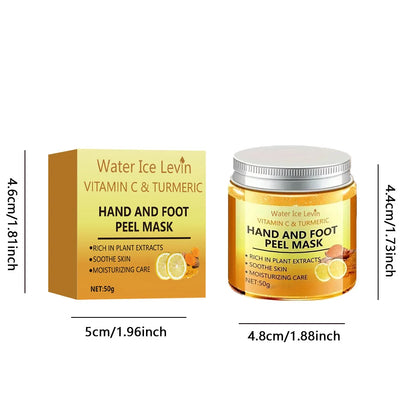 Vitamin c and turmeric hand wax mask for hands and feet, smoothing