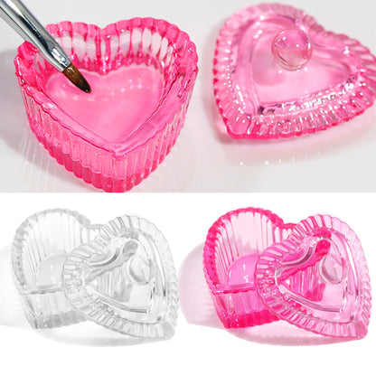 1pcs Pink Crystal Glass Dappen Dish Acrylic Powder Liquid Holder
