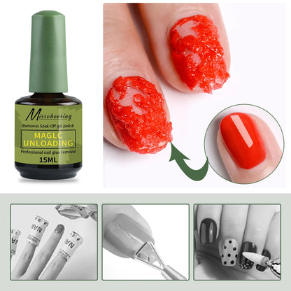 Misscheering 15ml Magic Fast Nail Gel Polish Remover Clean UV Soak Off
