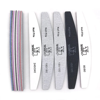 5/25Pcs/Lot Nail File Mix Color 80/100/150/180/240 Grit Professional