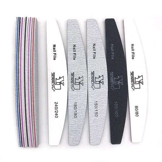 5/25Pcs/Lot Nail File Mix Color 80/100/150/180/240 Grit Professional