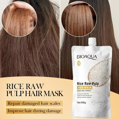 Rice Puree Hair Mask, Penetrates the Hair Core, Replenishes Hair