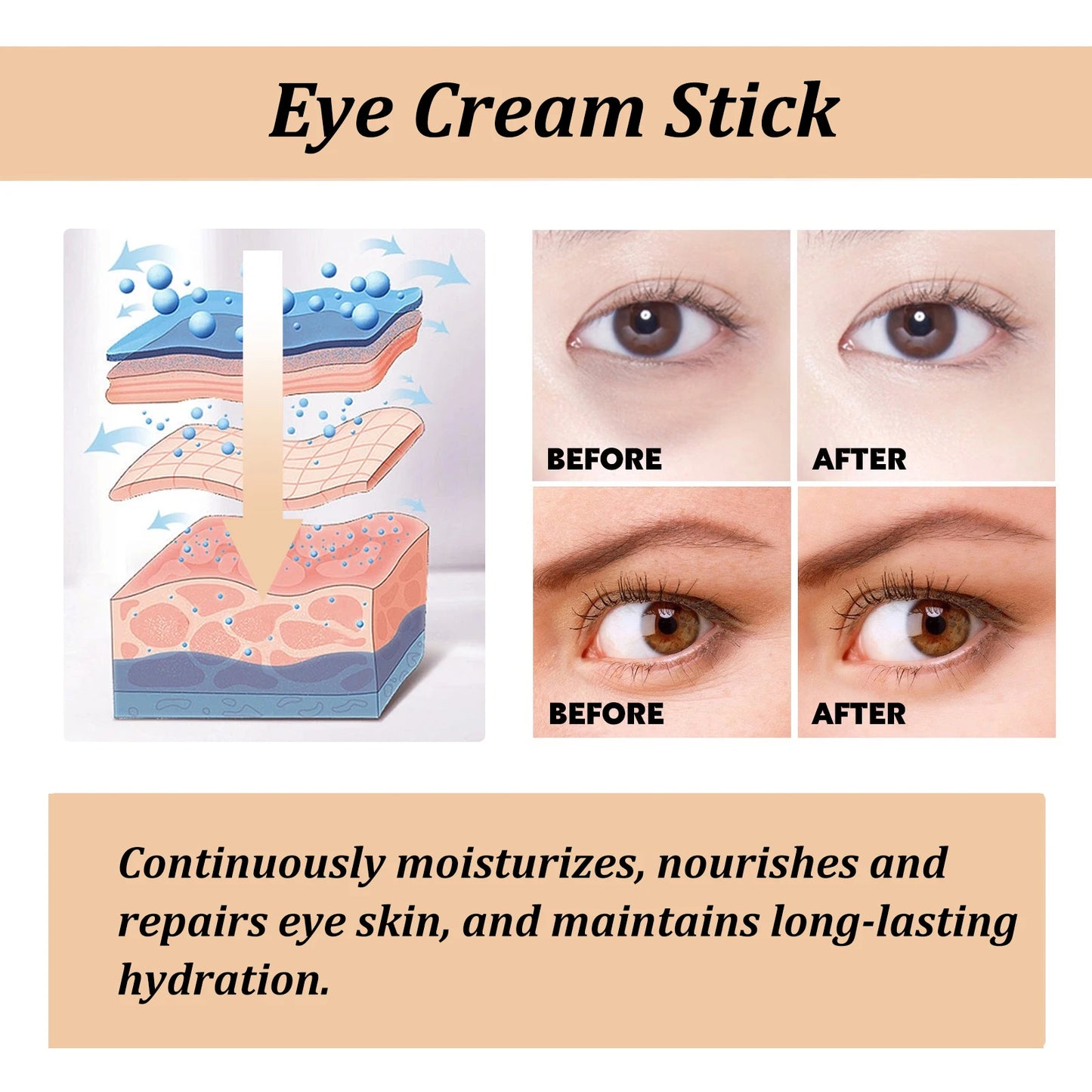 Snail Eye Cream Stick Lightening Dark Circles Collagen Fade Fine Lines