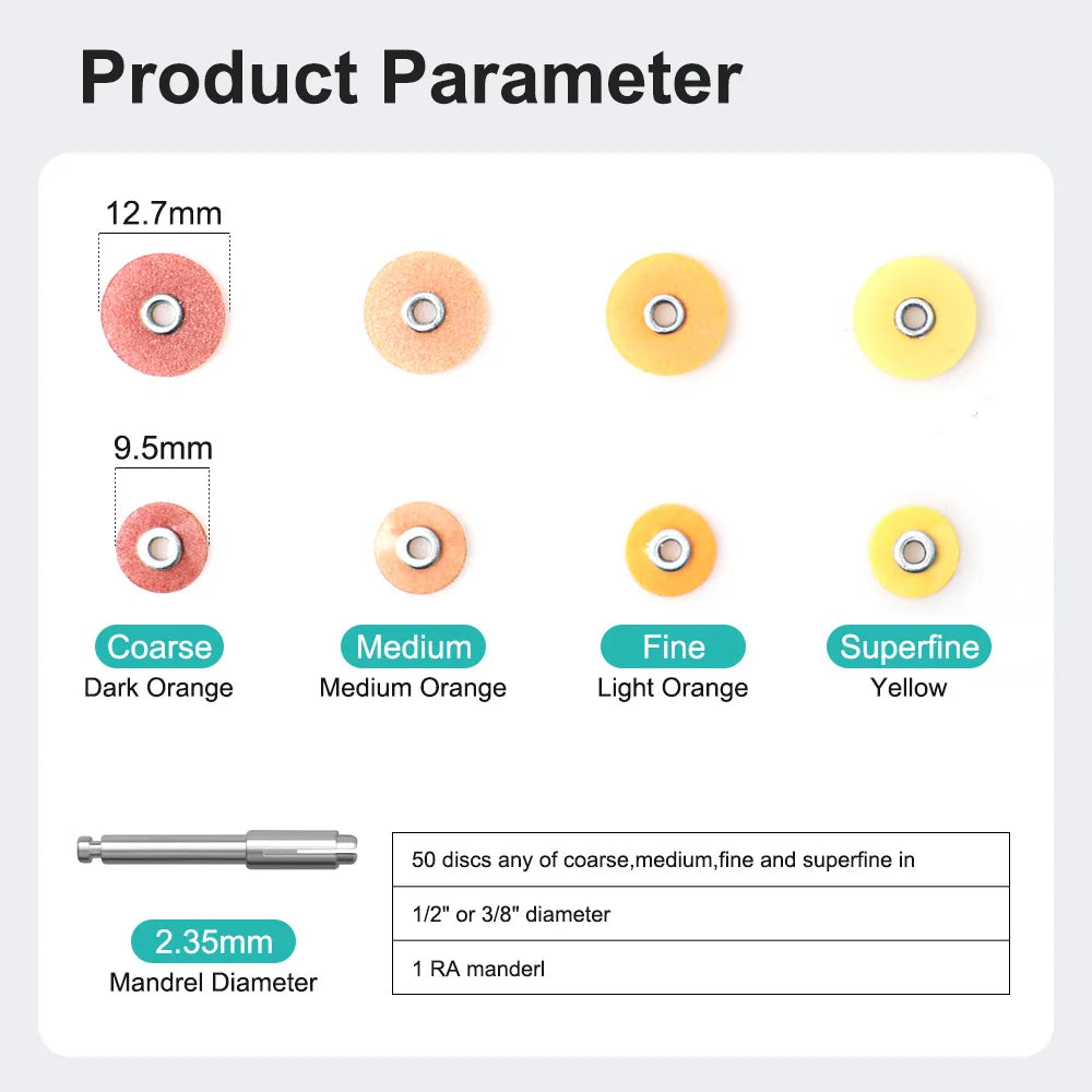 50Pcs/Bag Dental Finishing and Polishing Discs Composites Ceramics and
