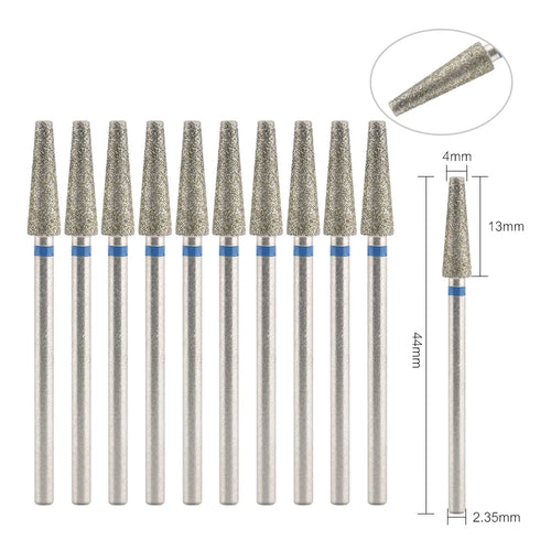 10Pcs Diamond Milling Cutter For Manicure Electric Nail Drill Bits