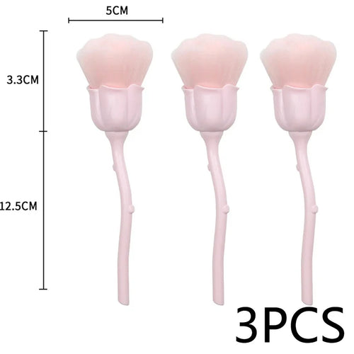 Pink Rose Soft Brush For Manicure Nail Art Dust Brush Nail Dust Brush
