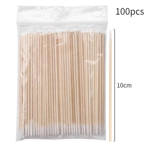 100Pcs Eyelash Cleaning Brush Lash Extension Micro Cotton Swab
