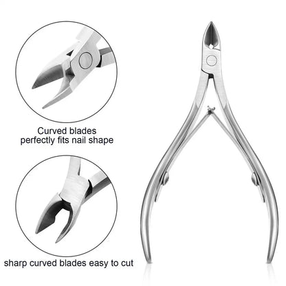 Professional Cuticle Cutter Nail Nippers Scissors Manicure Pusher