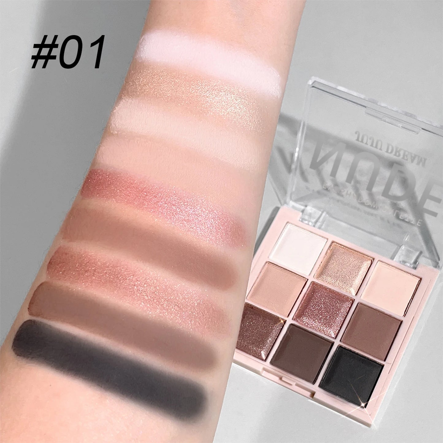 JUJU DREAM 9-Color Eyeshadow Palette, Matte & Shimmer Finish, Soft