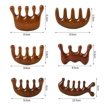 Wood Therapy Massage Comb Head Face Scalp Gua Sha Massager Natural
