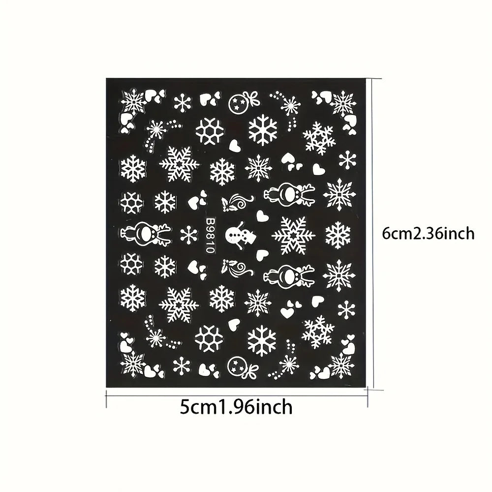 30pcs Sheets Christmas 3D Nail Art Stickers Decals Nail Art Supplies