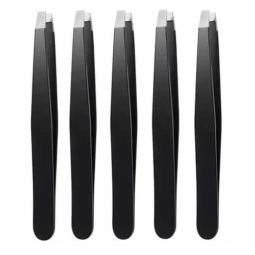 CNK  Wholesale  Stainless Steel Black Eyebrow Tweezer with Slant and