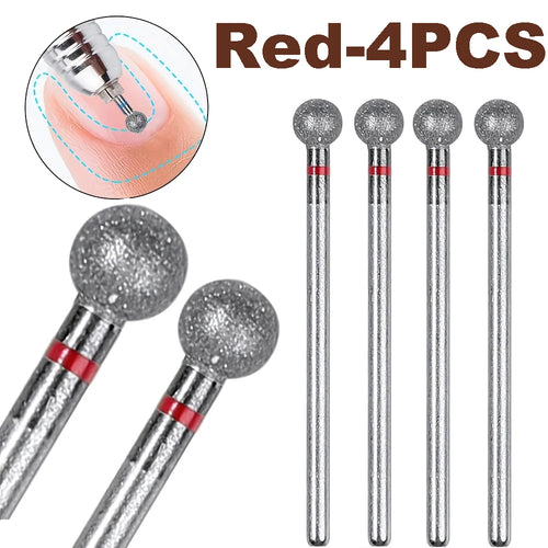 1PC/2/4PCS 5mm Small Round Head Nail Drill Bits，Diamond Cuticle Clean