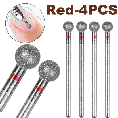 1PC/2/4PCS 5mm Small Round Head Nail Drill Bits，Diamond Cuticle Clean