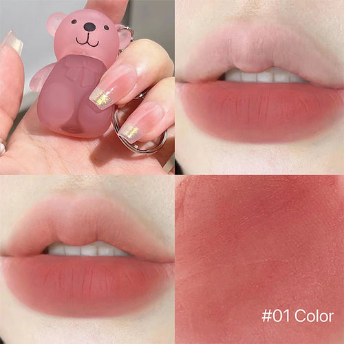 Art Value Bear Velvet Lip Clay with White Silky Lip Glaze Lipstick