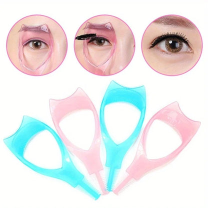 3 in 1 Mascara Applicator Template with Eyelash Curler Guard and Case,