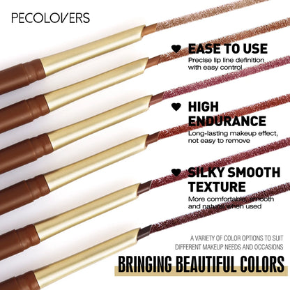 Matte 6-colors Lip Liner Pencil Bevel Design Nib Lip Contour Lipstick