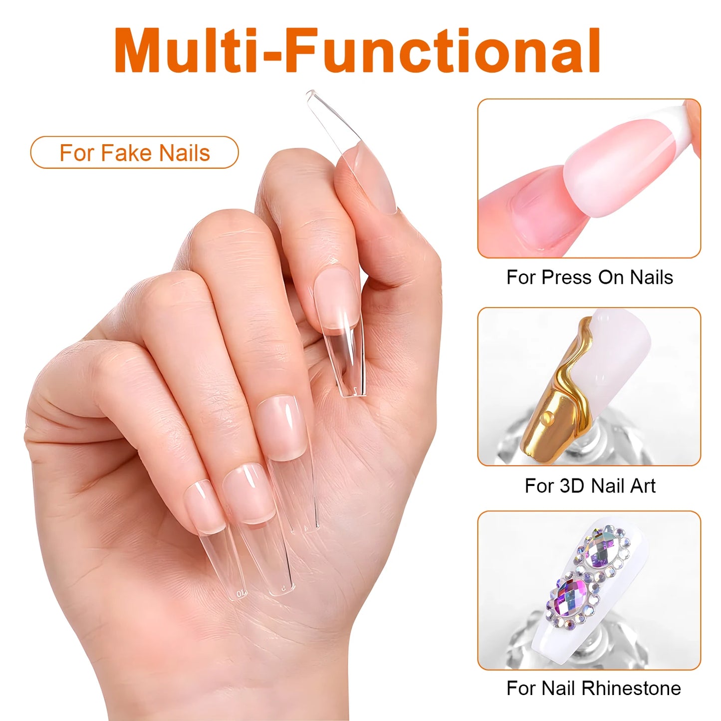 8g Multifunctional Solid Nail Tips Gel - Non-Stick Hand Nail Gel
