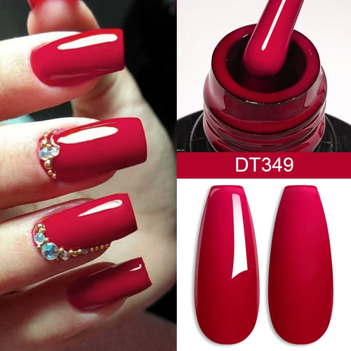 MEET ACROSS 7ml Wine Red Gel Nail Polish Long-Lasting French Style Gel