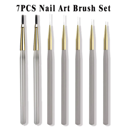 1/2PCS French Plaid Nail Art Brushes Set - Line Grid Pattern Drawing