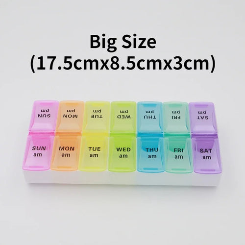 New Weekly Portable Travel Pill Cases Box 7 Days Organizer 14 Grids