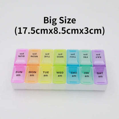 New Weekly Portable Travel Pill Cases Box 7 Days Organizer 14 Grids