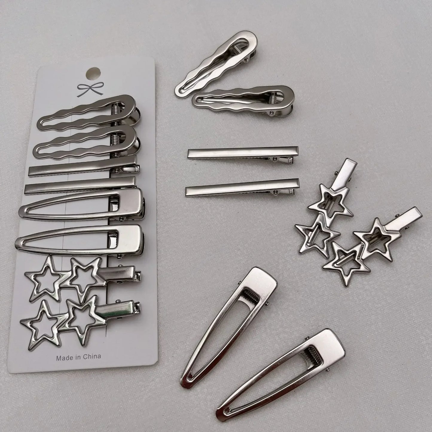Sliver Metal Hair Clips Women Girls Y2K Duckbill Hairpin Personality