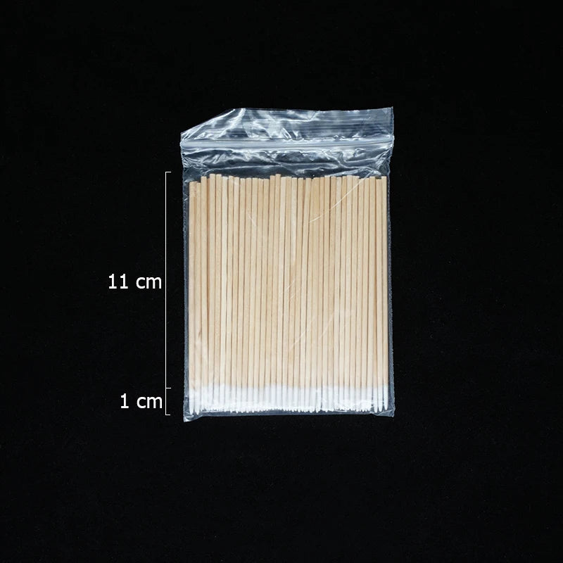 300Pcs Nails Wood Cotton Swab Clean Sticks Nail Polish Remover Art