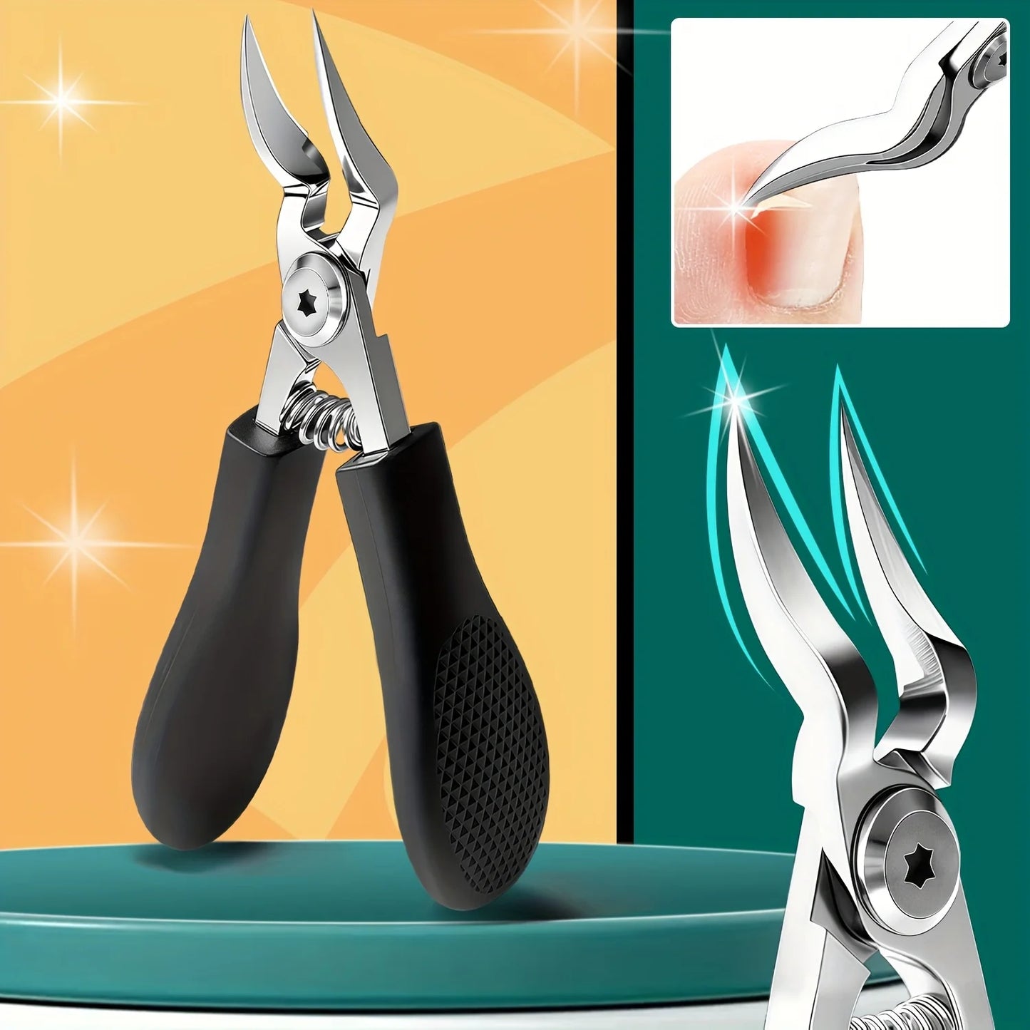 Professional Heavy-Duty Steel Toenail Clipper with Serrated Blade –