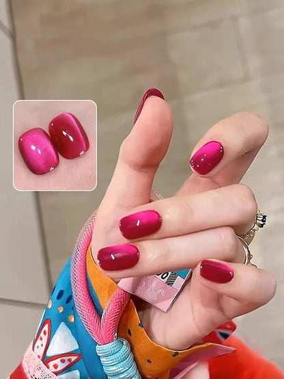 WS Black Glass Cat Magnetic Gel Nail Polish Punk Style Nail Art
