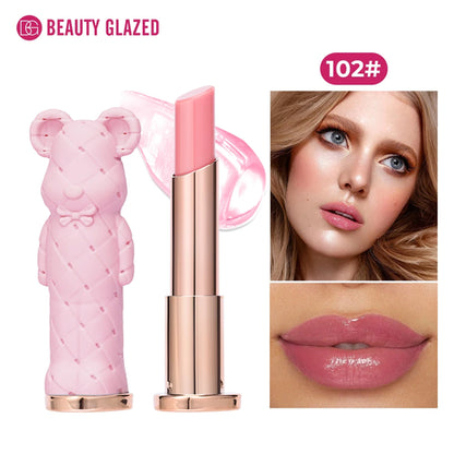 Beauty Glazed Bear Moisturizing Lipstick,Colored Lip Balm,Nourishing