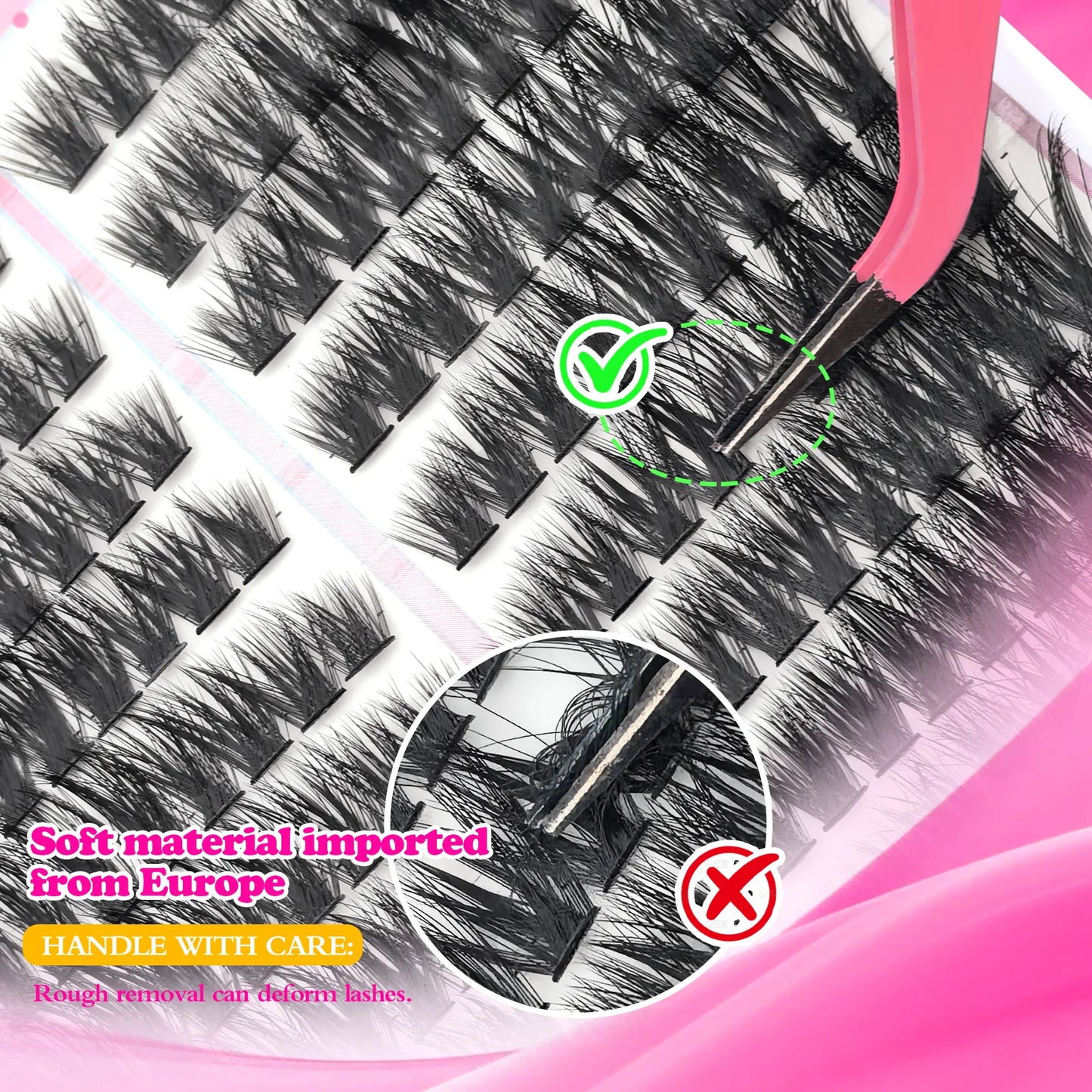 False Eyelashes Natural Wispy Individual Cluster Lashes Easy to Apply