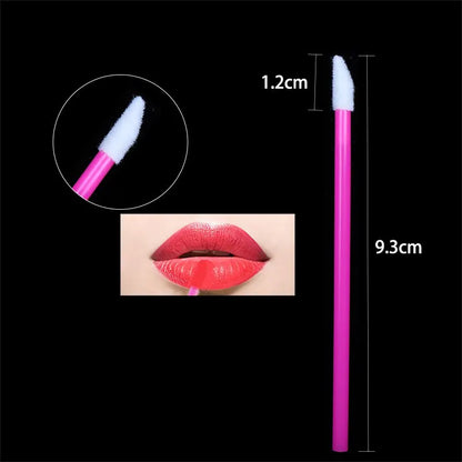 50 Pcs Disposable Lip Brush Makeup Tools Hollow Lip Wands Nylon Lip