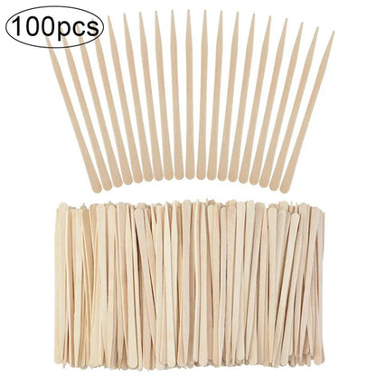 100PCS Woman Wooden Hair Removal Stick Disposable Depilation Spatula