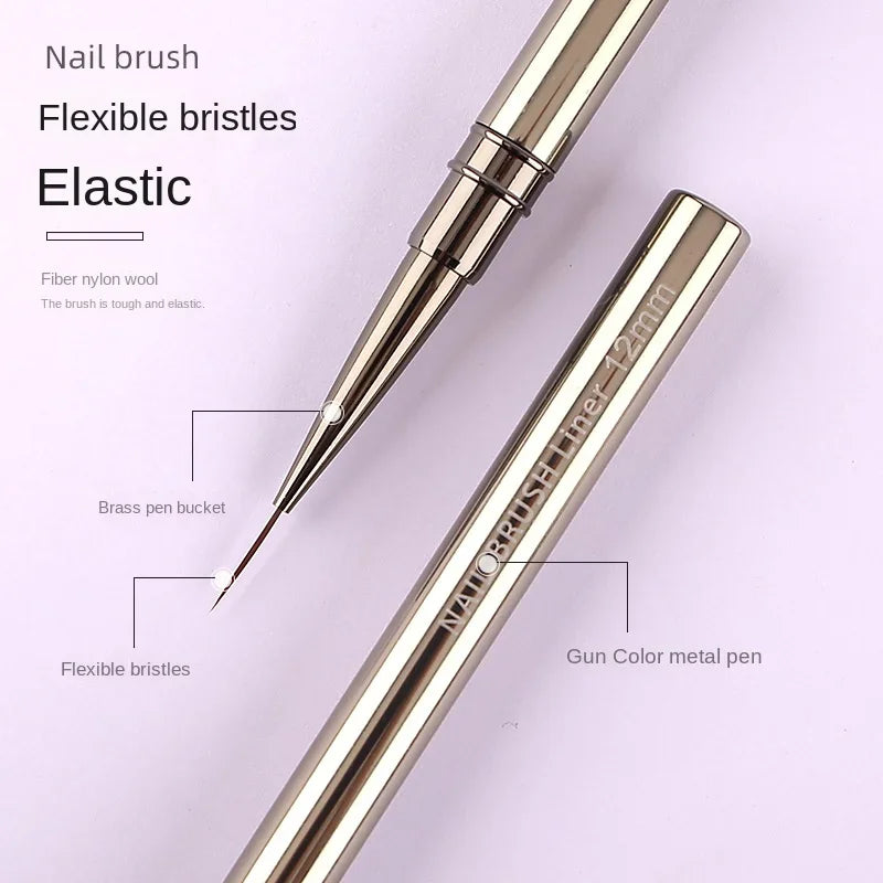 5PCS/set 6/9/12/15/18mm Nail Liner Brush Set Drawing Lines Stripe
