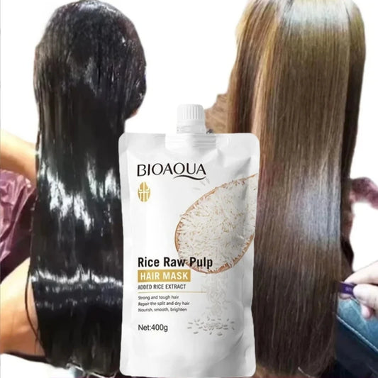 Rice Puree Hair Mask, Penetrates the Hair Core, Replenishes Hair