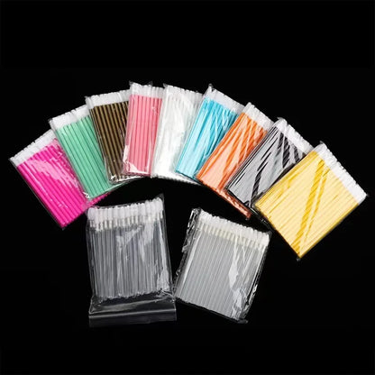 100Pcs  Lipstick Wands Set Cosmetic Makeups Tools Make Up Brushes Lash