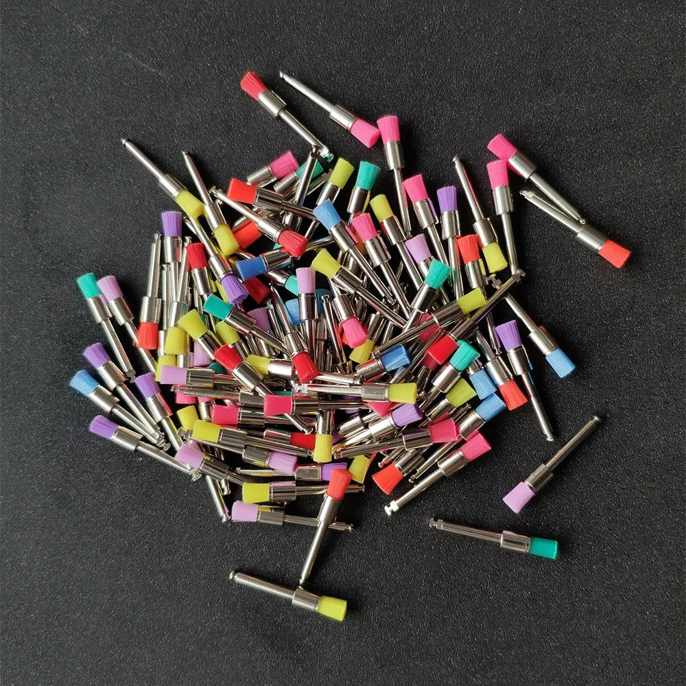100pcs Dental Materials Prophy Prophylaxis Brush Colour White Nylon