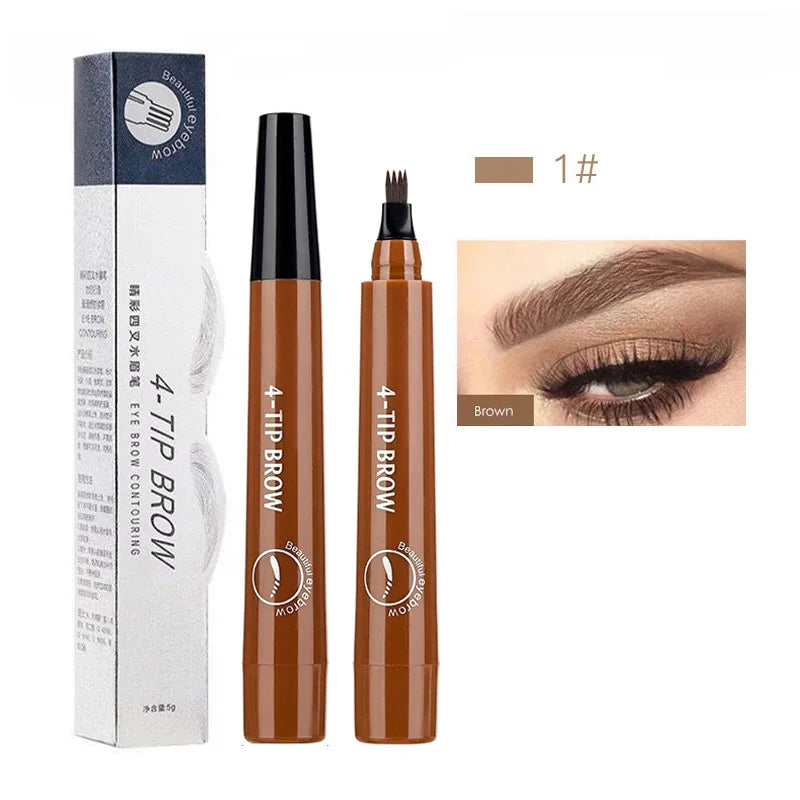 Waterproof 4 Fork Tip Eyebrow Tattoo Pencil