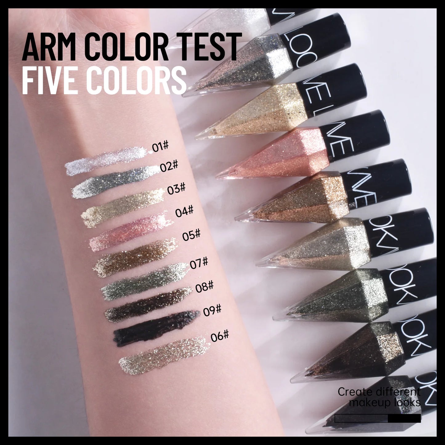 Diamond shiny eyeliner liquid Pearl light color fast drying waterproof