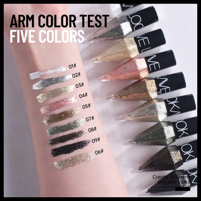 Diamond shiny eyeliner liquid Pearl light color fast drying waterproof