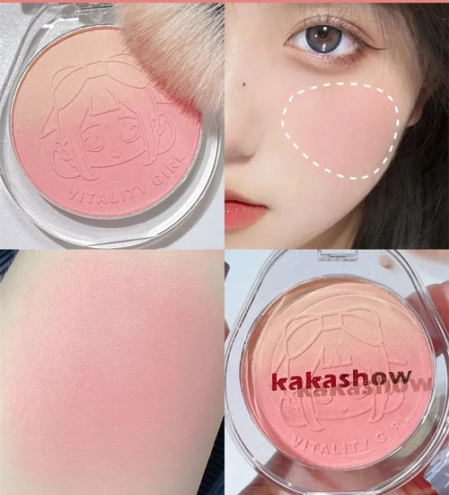 Dual Gradient Blush Highlights Natural Nude Makeup Brightening Cheek