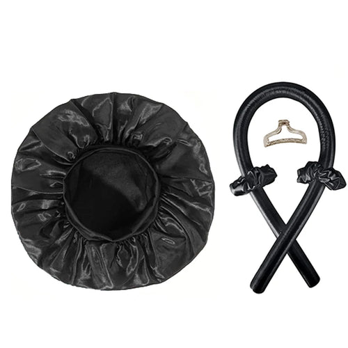 No Heat Hair Curler And Satin Sleeping Cap Set Heatless Hair Curling