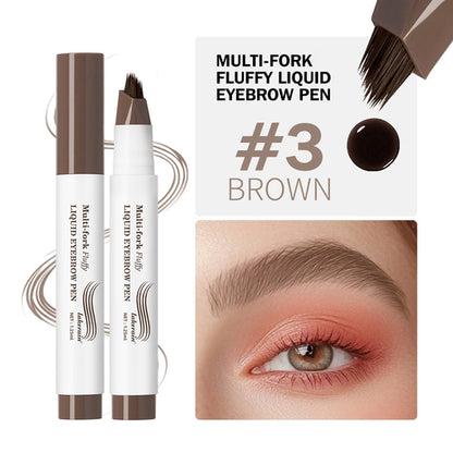 Long Lasting 4D Eyebrow Pen Multi Forks Liquid Pen Tip Fine Sketch