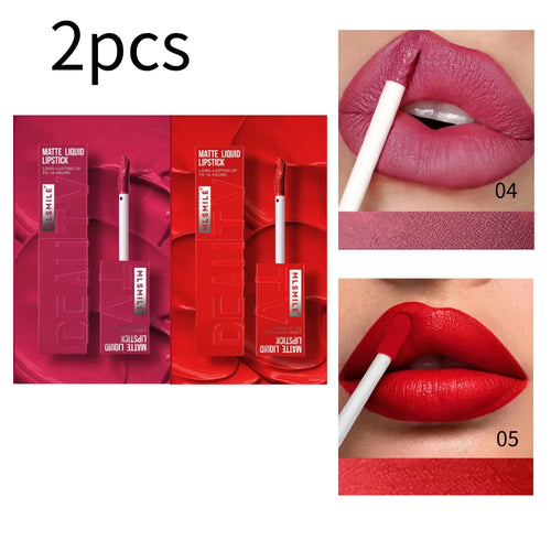 MLSMILE 6 Color Non-stick cup Velvet Satin Gloss Lip glaze Mist Liquid