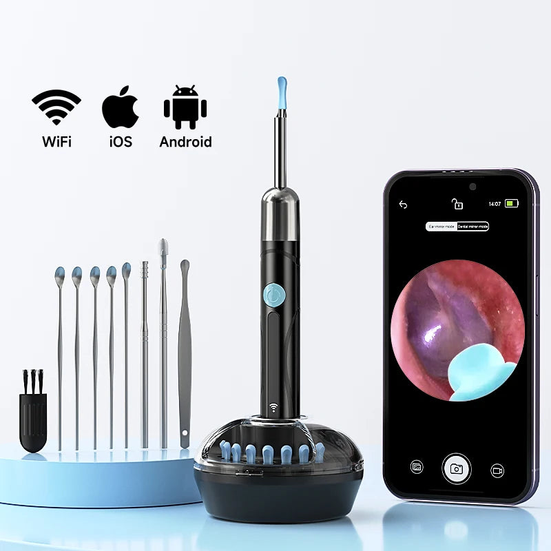 WiFi Endoscope 4.2mm 1080P Ear Picker Camera with Ear Spoon Base for