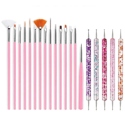 5/20Pcs Nail Art Brush Design Tip Painting Drawing Carving Dotting Pen